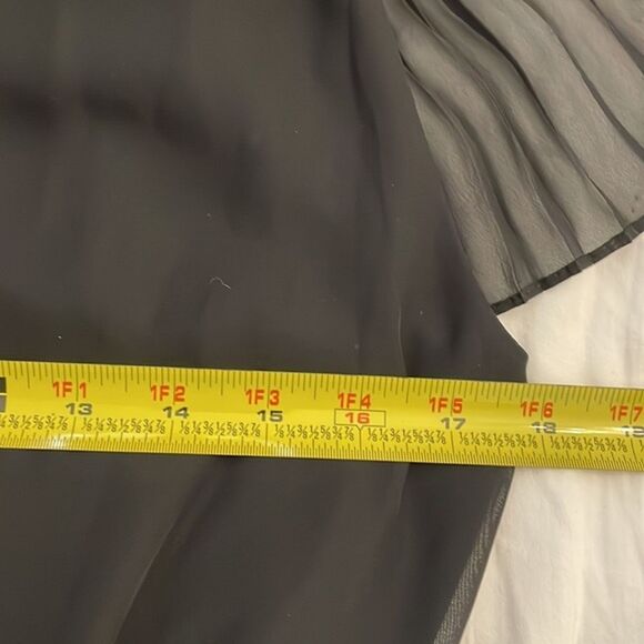 IMAN Black Pleated Color Block Maxi Dress Size Medium Lined - Picture 6 of 12